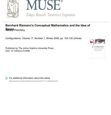 خرید و دانلود نسخه کامل کتاب Bernhard Riemann’s Conceptual Mathematics and the Idea of Space