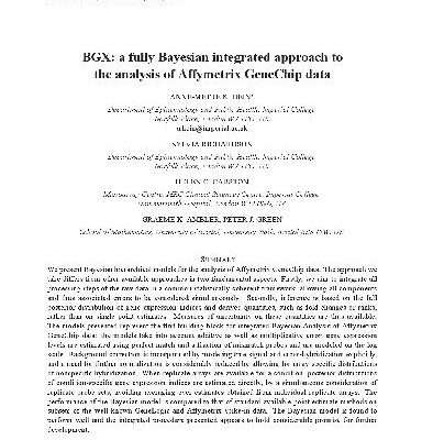 خرید و دانلود نسخه کامل کتاب BGX: a fully Bayesian integrated approach to the analysis of Affymetrix GeneChip data
