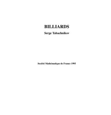 خرید و دانلود نسخه کامل کتاب Billiards