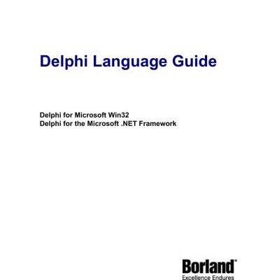 خرید و دانلود نسخه کامل کتاب Borland. Delphi Language Guide: Delphi for Microsoft Win32, Delphi for the Microsoft. NET Framework