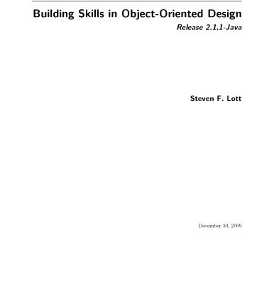 خرید و دانلود نسخه کامل کتاب Building Skills in Object-Oriented Design (with Java)