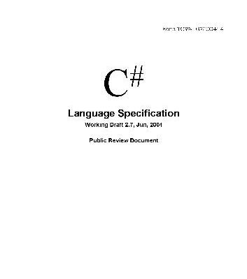 خرید و دانلود نسخه کامل کتاب C# Language Specification