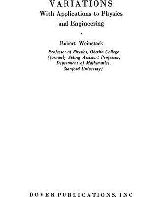 خرید و دانلود نسخه کامل کتاب Calculus of Variations With Applications to Physics and Engineering