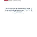 خرید و دانلود نسخه کامل کتاب California State University. CSU Standards and Techniques Guide for Creating Accessible Microsoft Word 2010 Documents 1.0