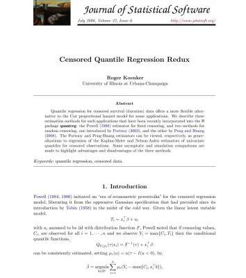 خرید و دانلود نسخه کامل کتاب Censored Quantile Regression Redux + Code