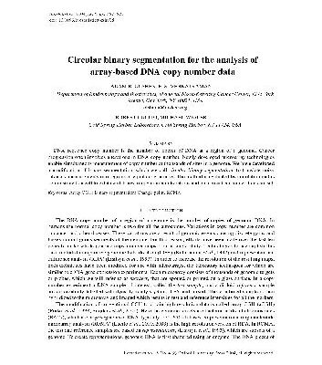 خرید و دانلود نسخه کامل کتاب Circular binary segmentation for the analysis of array-based DNA copy number data