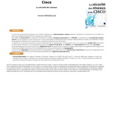 خرید و دانلود نسخه کامل کتاب CISCO : la sécurité des réseaux