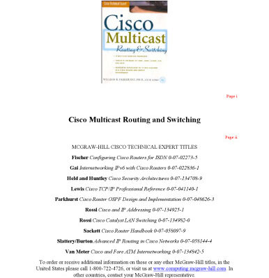 خرید و دانلود نسخه کامل کتاب Cisco Multicast Routing And Switching