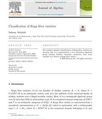 خرید و دانلود نسخه کامل کتاب Classification of Kuga fiber varieties