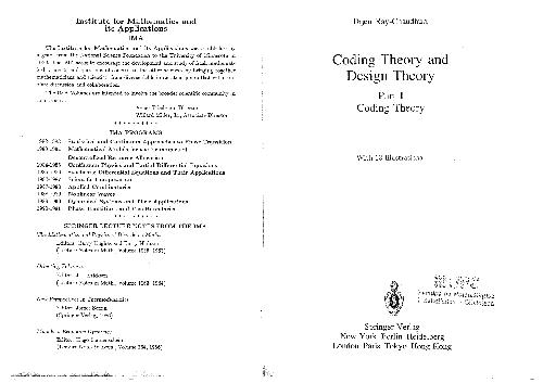 خرید و دانلود نسخه کامل کتاب Coding Theory and Design Theory. Coding Theory_686577942212b.jpeg خرید و دانلود نسخه کامل کتاب Coding Theory and Design Theory. Coding Theory
