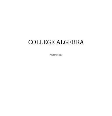 خرید و دانلود نسخه کامل کتاب College Algebra