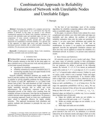خرید و دانلود نسخه کامل کتاب Combinatorial Approach to Reliability Evaluation of Network with Unreliable Nodes and Unreliable Edges