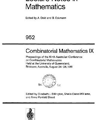 خرید و دانلود نسخه کامل کتاب Combinatorial Mathematics IX, Brisbane, Australia: Proceedings, 1981