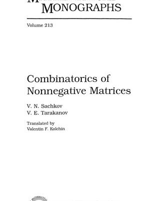 خرید و دانلود نسخه کامل کتاب Combinatorics of Nonnegative Matrices
