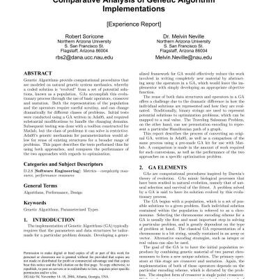 خرید و دانلود نسخه کامل کتاب Comparative Analysis of Genetic Algorithm Implementations