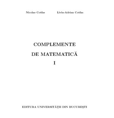 خرید و دانلود نسخه کامل کتاب Complemente de Matematica