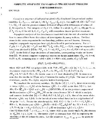 خرید و دانلود نسخه کامل کتاب Complete asymptotic expansion for two-boundary random walk