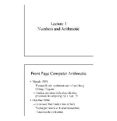 خرید و دانلود نسخه کامل کتاب Computer arithmetic lectures