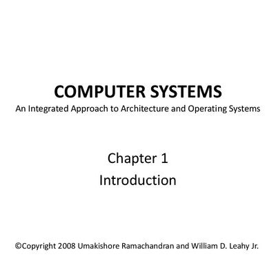 خرید و دانلود نسخه کامل کتاب Computer Systems: An Integrated Approach to Architecture and Operating Systems: Lecture Slides