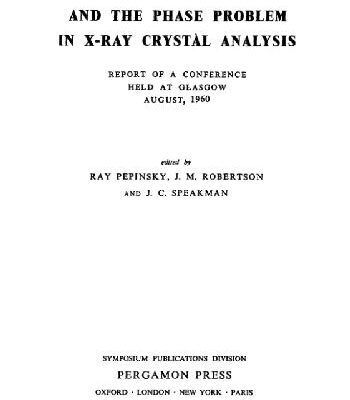 خرید و دانلود نسخه کامل کتاب Computing methods and the phase problem in X-ray crystal analysis