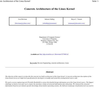 خرید و دانلود نسخه کامل کتاب Concrete Architecture of the Linux Kernel