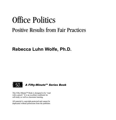 خرید و دانلود نسخه کامل کتاب Crisp: Office Politics: Positive Results from Fair Practices