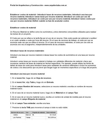 خرید و دانلود نسخه کامل کتاب Curso de Microsoft Project Gratis: Establecer costos de material