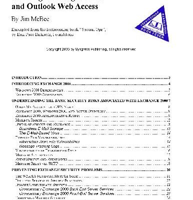 خرید و دانلود نسخه کامل کتاب CYA: Securing Exchange Server 2003 & Outlook Web Access