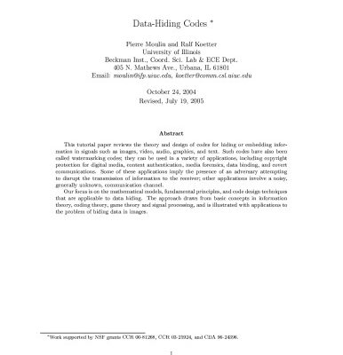 خرید و دانلود نسخه کامل کتاب Data-Hiding Codes