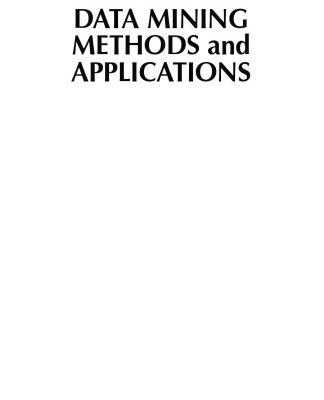 خرید و دانلود نسخه کامل کتاب Data Mining Methods and Applications
