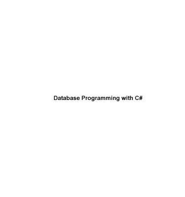 خرید و دانلود نسخه کامل کتاب Database Programming with C#