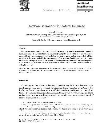 خرید و دانلود نسخه کامل کتاب Database semantics for natural language