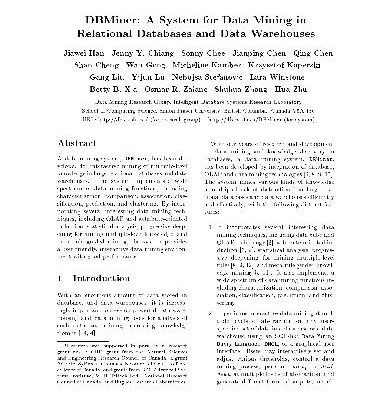 خرید و دانلود نسخه کامل کتاب DBMiner: A System for Data Mining in Relational Databases and Data Warehouses