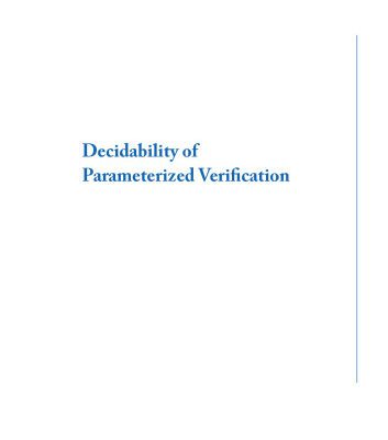 خرید و دانلود نسخه کامل کتاب Decidability of Parameterized Verification