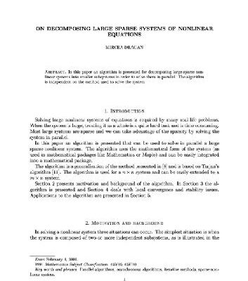 خرید و دانلود نسخه کامل کتاب Decomposing large sparse systems of nonlinear equations