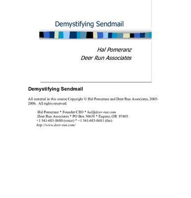 خرید و دانلود نسخه کامل کتاب Demystifying Sendmail