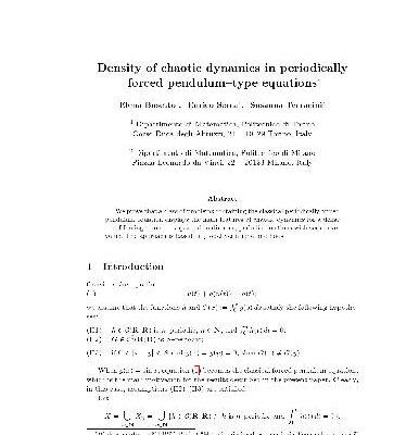 خرید و دانلود نسخه کامل کتاب Density of chaotic dynamics in periodically forced pendulum-type equations