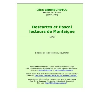 خرید و دانلود نسخه کامل کتاب Descartes et Pascal, lecteurs de Montaigne