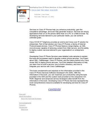 خرید و دانلود نسخه کامل کتاب Developing Cisco IP Phone Services: A Cisco AVVID Solution
