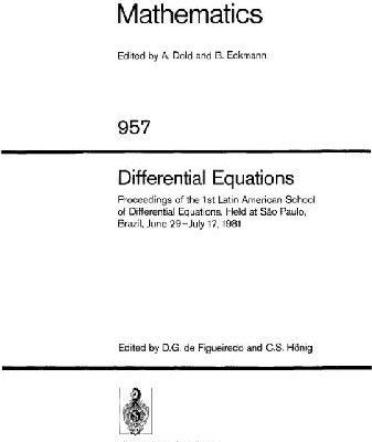 خرید و دانلود نسخه کامل کتاب Differential Equations, Sao Paulo, Brazil, 1981: Proceedings