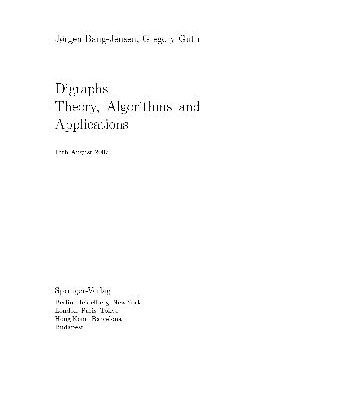 خرید و دانلود نسخه کامل کتاب Digraphs: Theory Algorithms and Applications