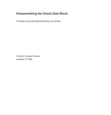 خرید و دانلود نسخه کامل کتاب Disassembling the Oracle Data Block