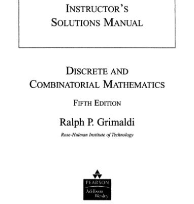 خرید و دانلود نسخه کامل کتاب Discrete and combinatorial mathematics. Solutions manual