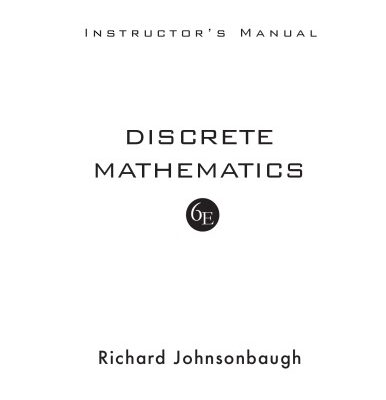خرید و دانلود نسخه کامل کتاب Discrete Mathematics: Instructor’s Manual