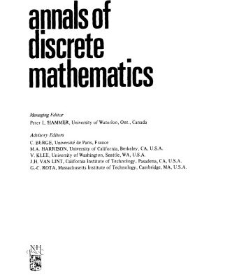 خرید و دانلود نسخه کامل کتاب Discrete Optimization I, Proceedings of the Advanced Research Institute on Discrete Optimization and Systems Applications of the Systems Science Panel of NATO and of the Discrete Optimization Symposium