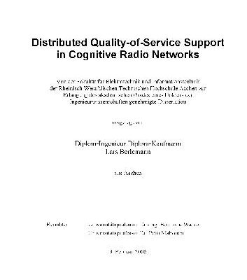خرید و دانلود نسخه کامل کتاب Distributed Quality-of-Service Support in Cognitive Radio Networks