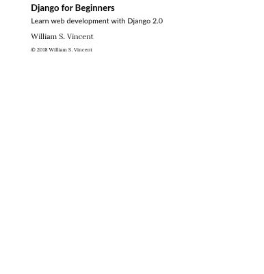 خرید و دانلود نسخه کامل کتاب Django for Beginners: Learn Web Development with Django 2.0