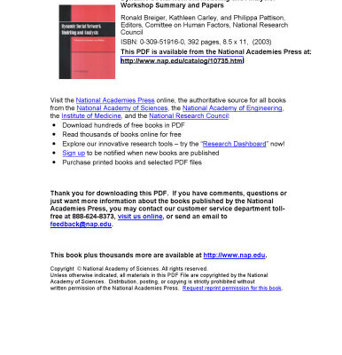خرید و دانلود نسخه کامل کتاب Dynamic Social Network Modeling and Analysis: Workshop Summary and Papers