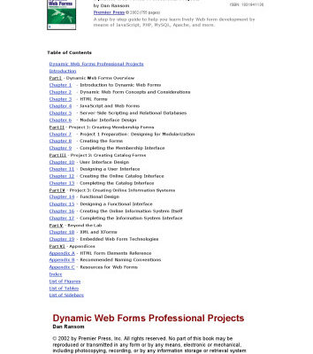 خرید و دانلود نسخه کامل کتاب Dynamic Web Forms Professional Projects