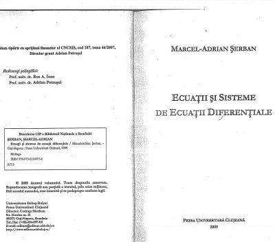 خرید و دانلود نسخه کامل کتاب Ecuatii si sisteme de ecuatii diferentiale
